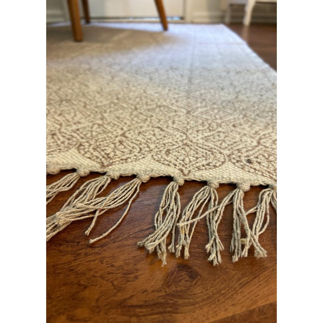 Hand-Woven Block Printed Rug