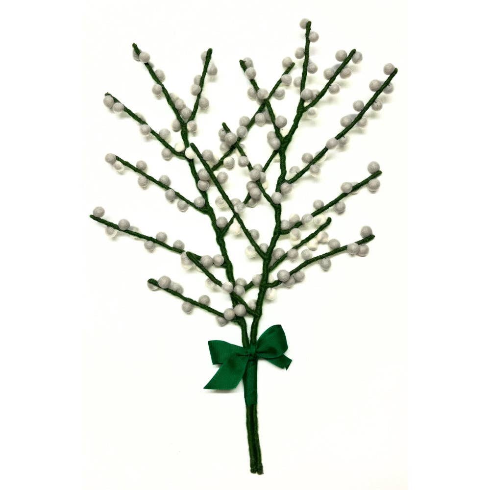 Handmade Felt Berry Stem- Assorted Colors- Sold Individually