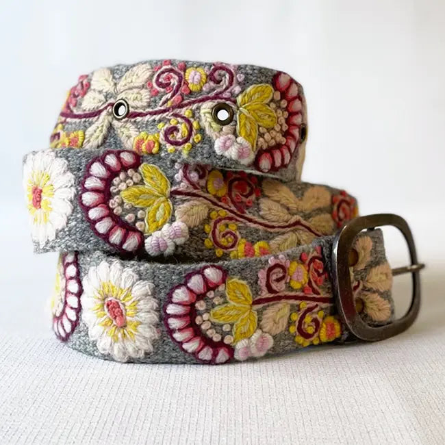 Heather Gray Wool Belt- Assorted Sizes
