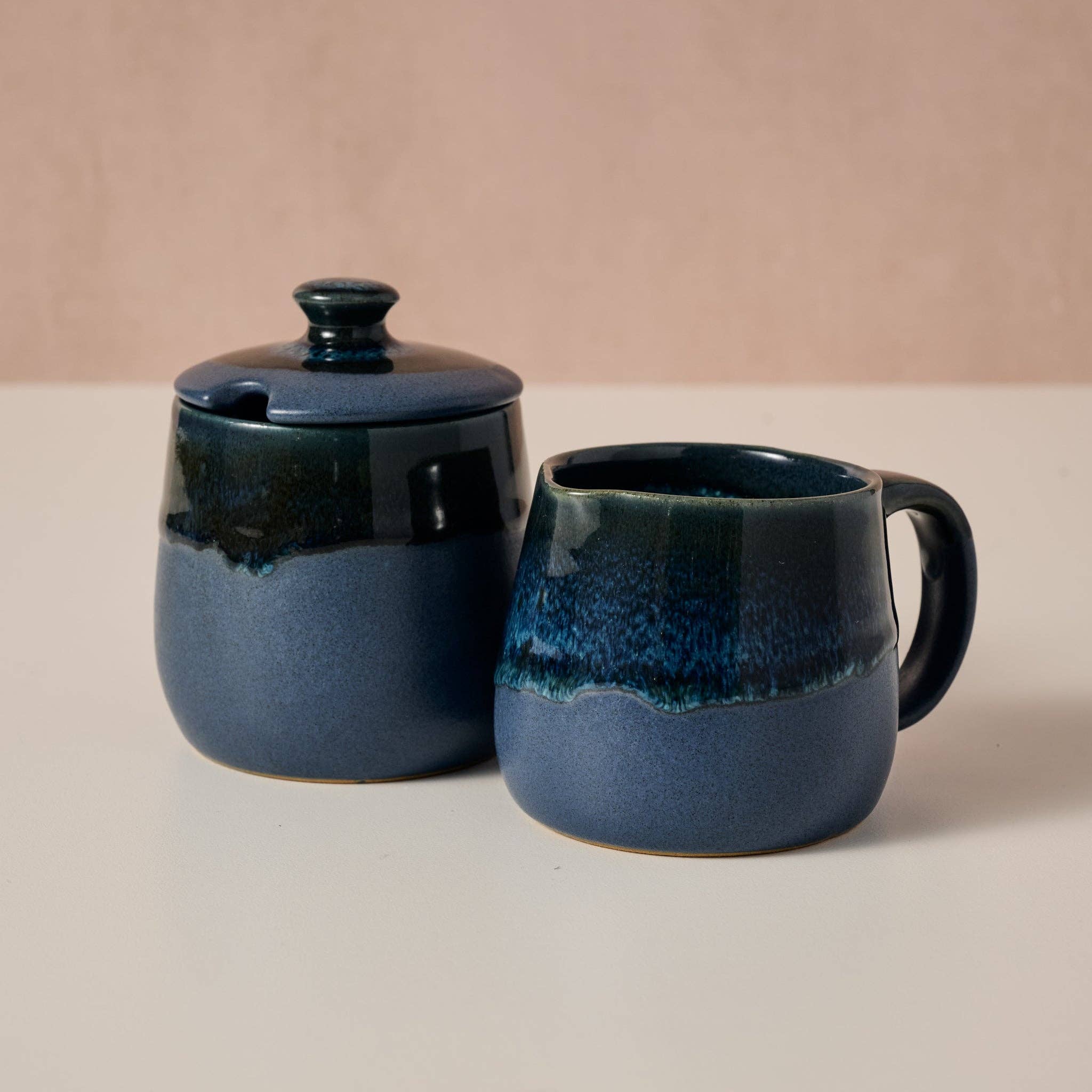 Jhapa Drip Glaze Cream & Sugar Set