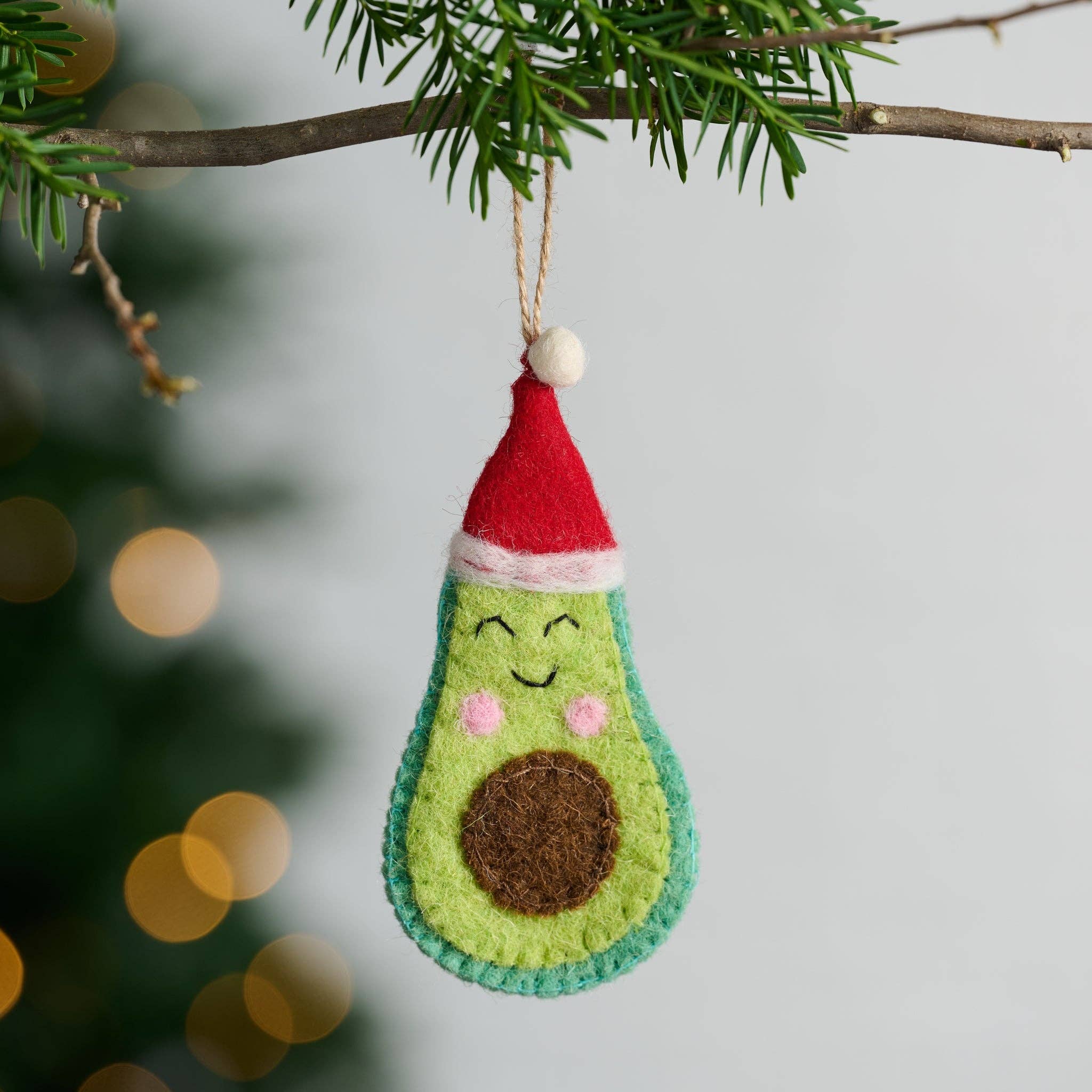 Jingle Bell Felt Avocado Ornament