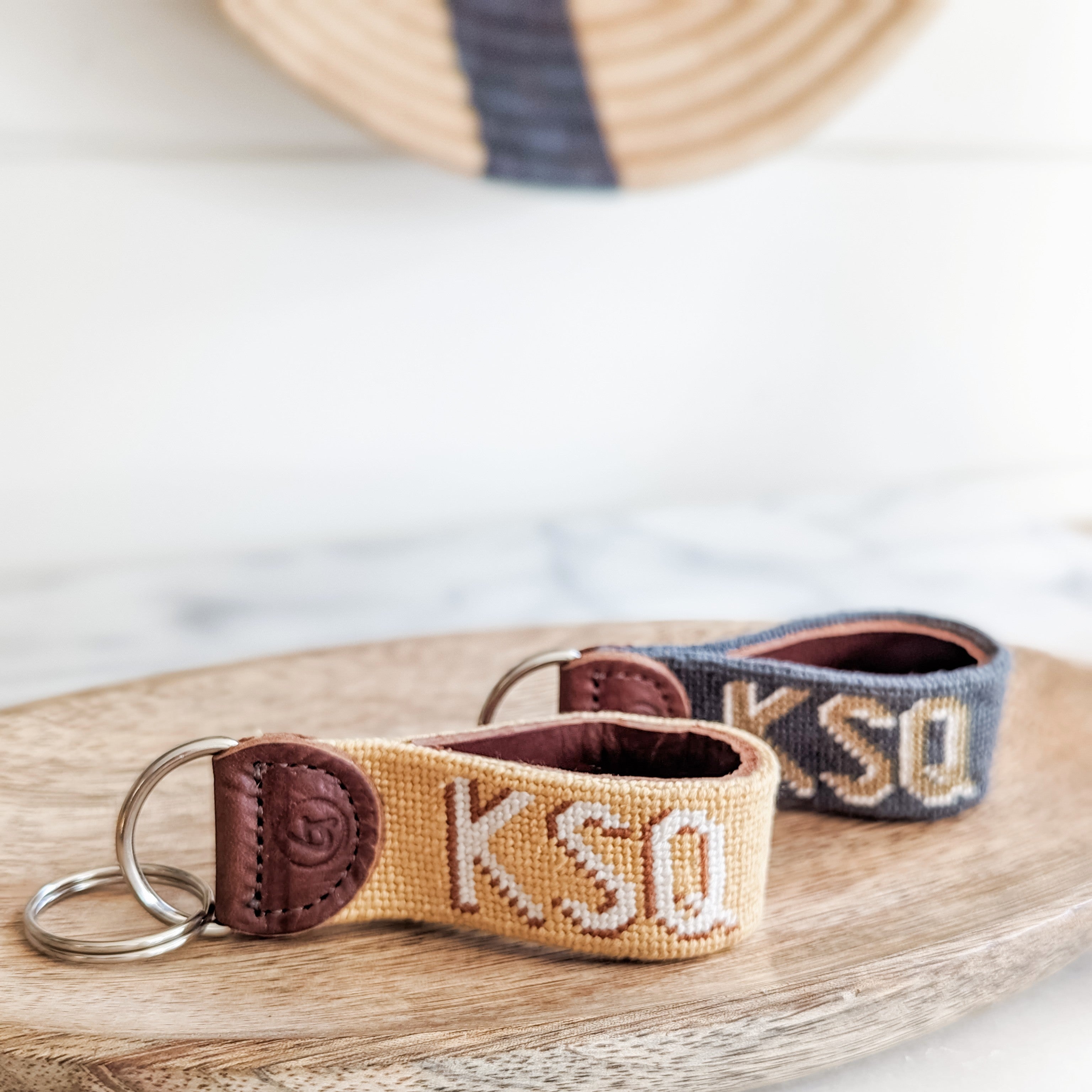 Kennett Square Mushroom Needlepoint Keychain