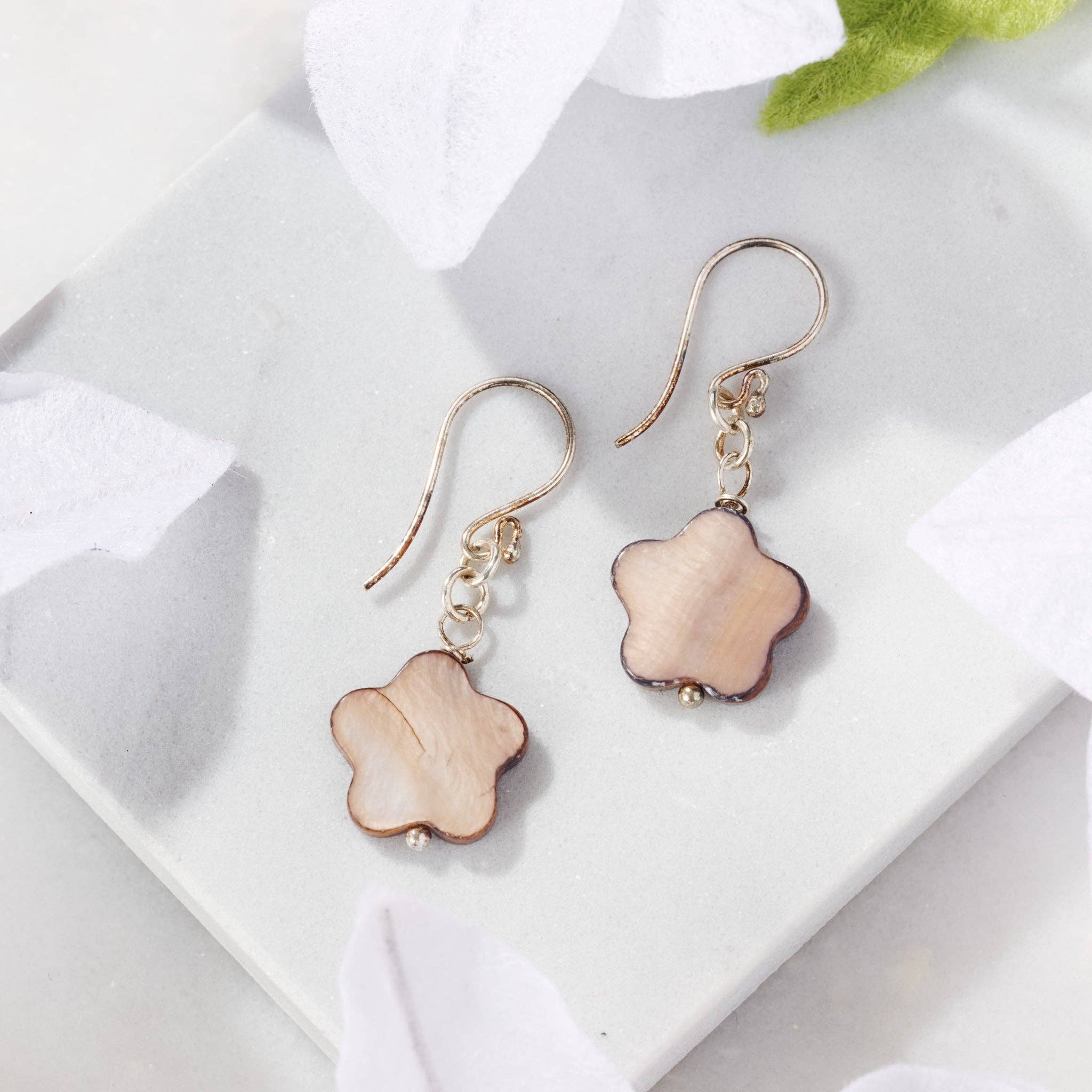 Kudu Mother of Pearl Earrings