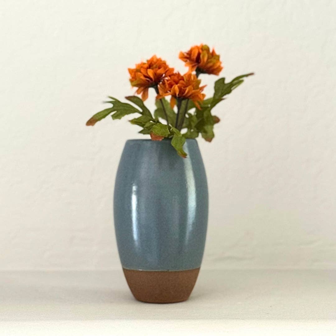 Kumale Handmade Ceramic Oval Vase- Assorted Colors
