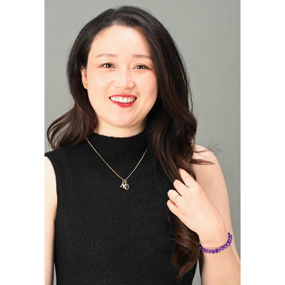 Lan Purple Agate Beaded Bracelet