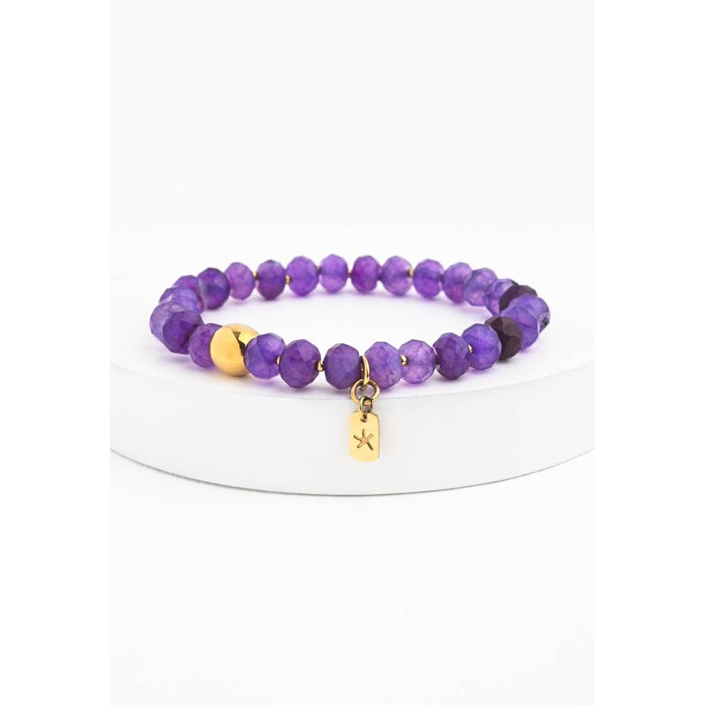 Lan Purple Agate Beaded Bracelet