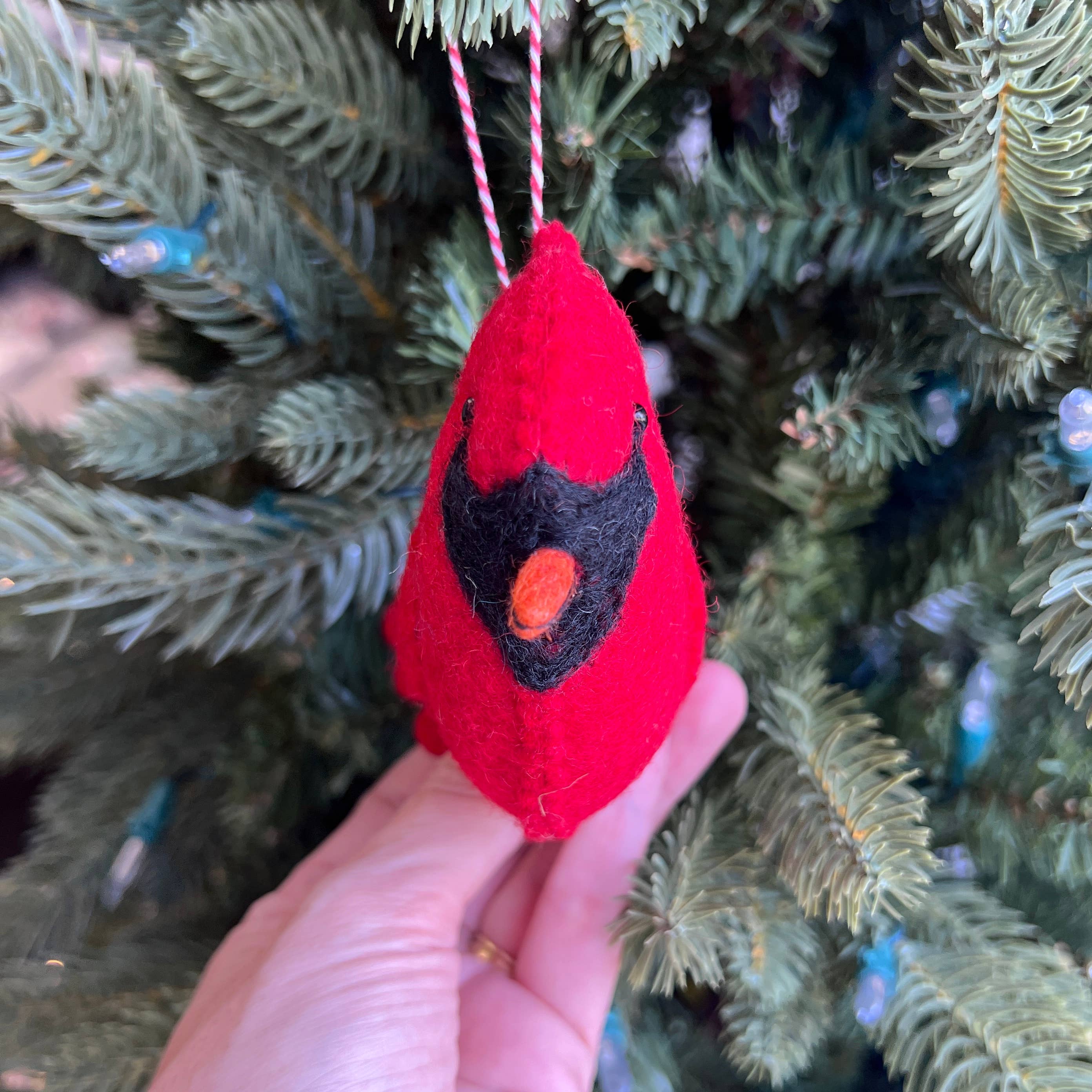 Large Cardinal Felt Wool Ornament