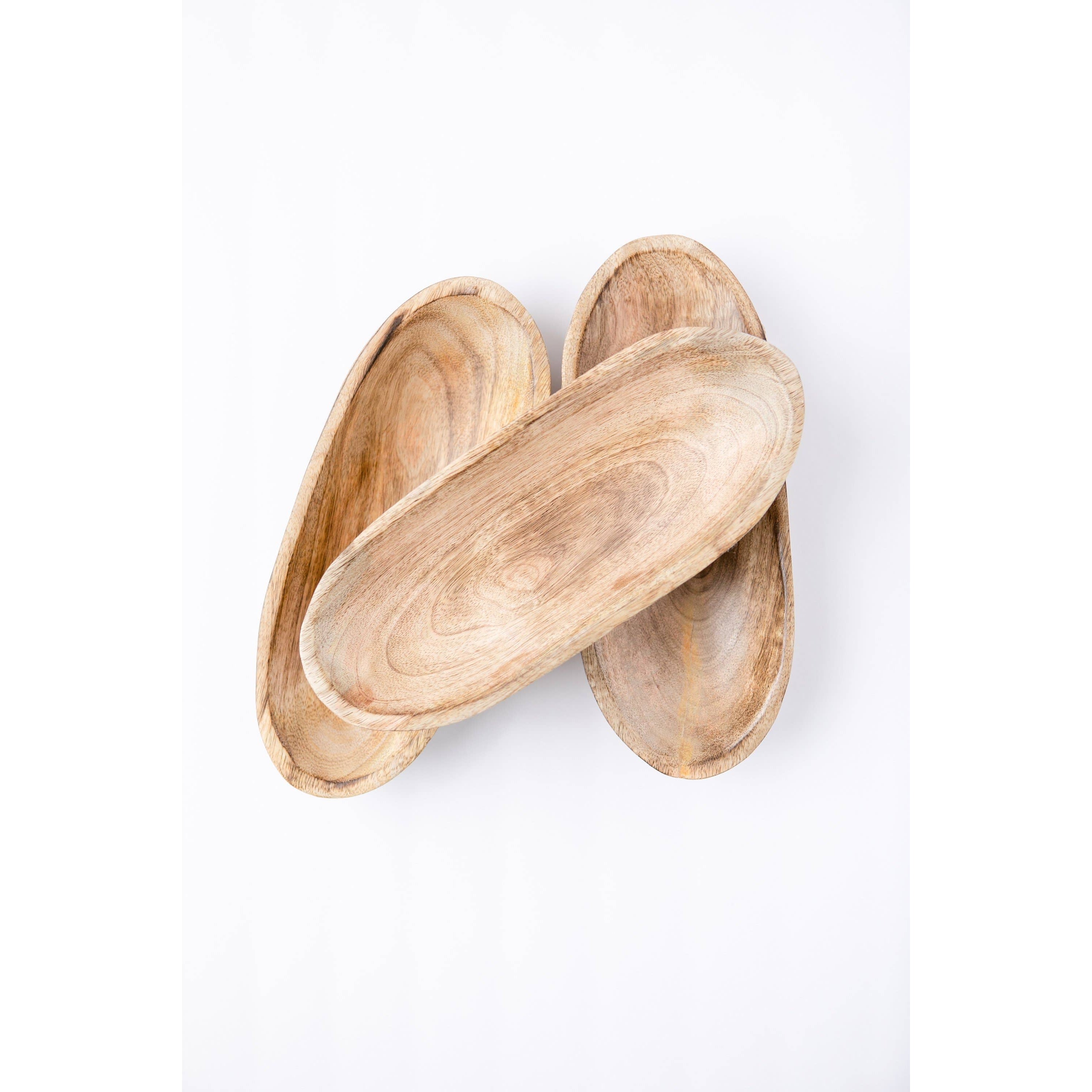 Mango Wood Boat Tray - Small- Sold Individually