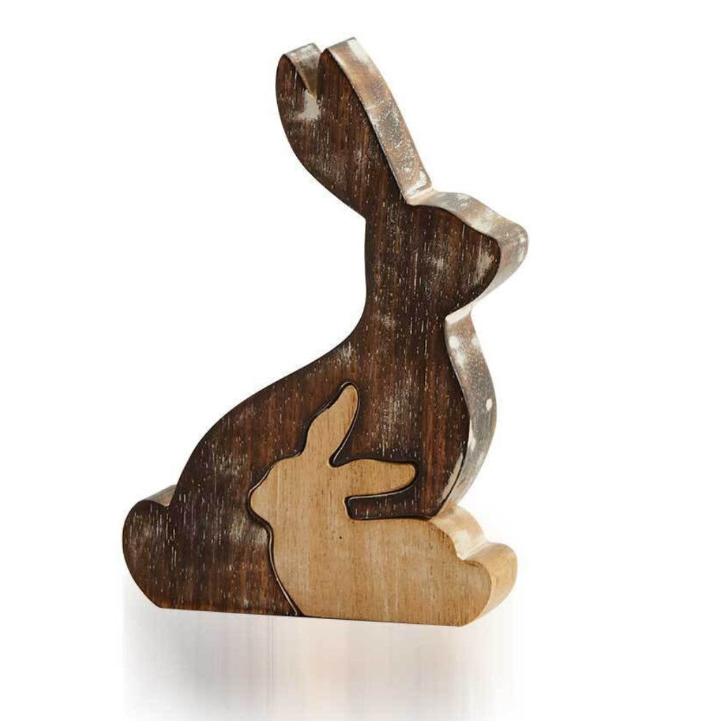 Mango Wood Bunny Family