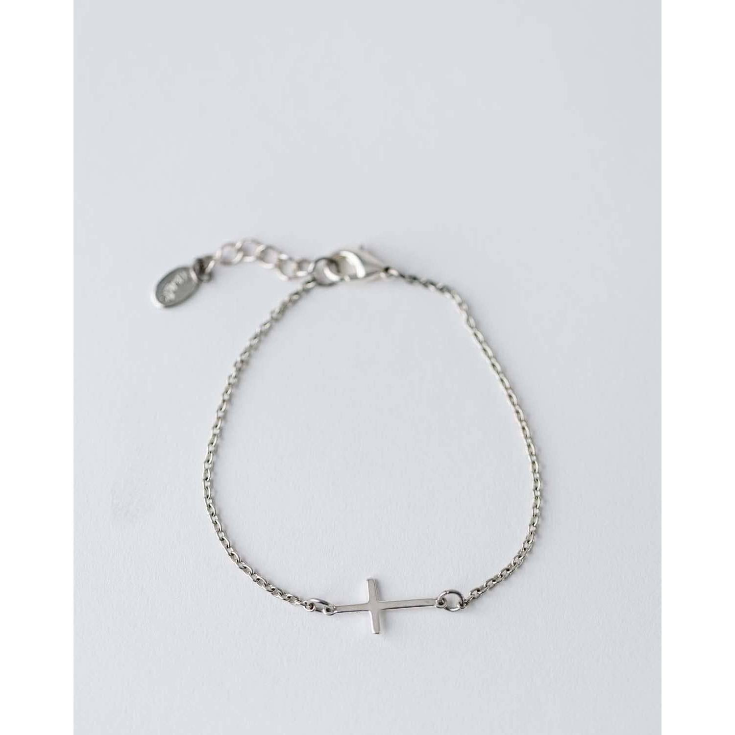 Marie Silver Cross Bracelet
