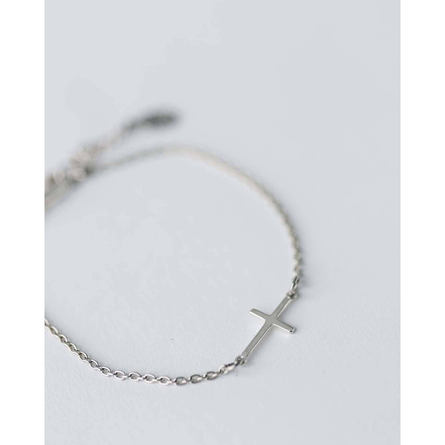 Marie Silver Cross Bracelet