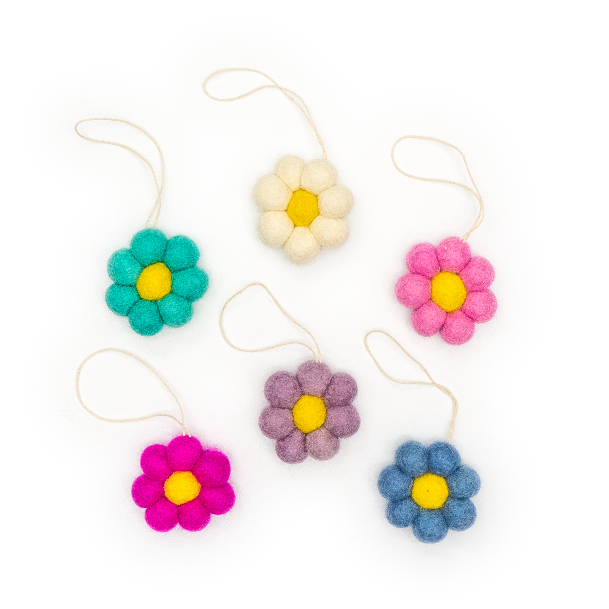 Mini Felt Flower Ornament- Assorted Colors- Sold Individually