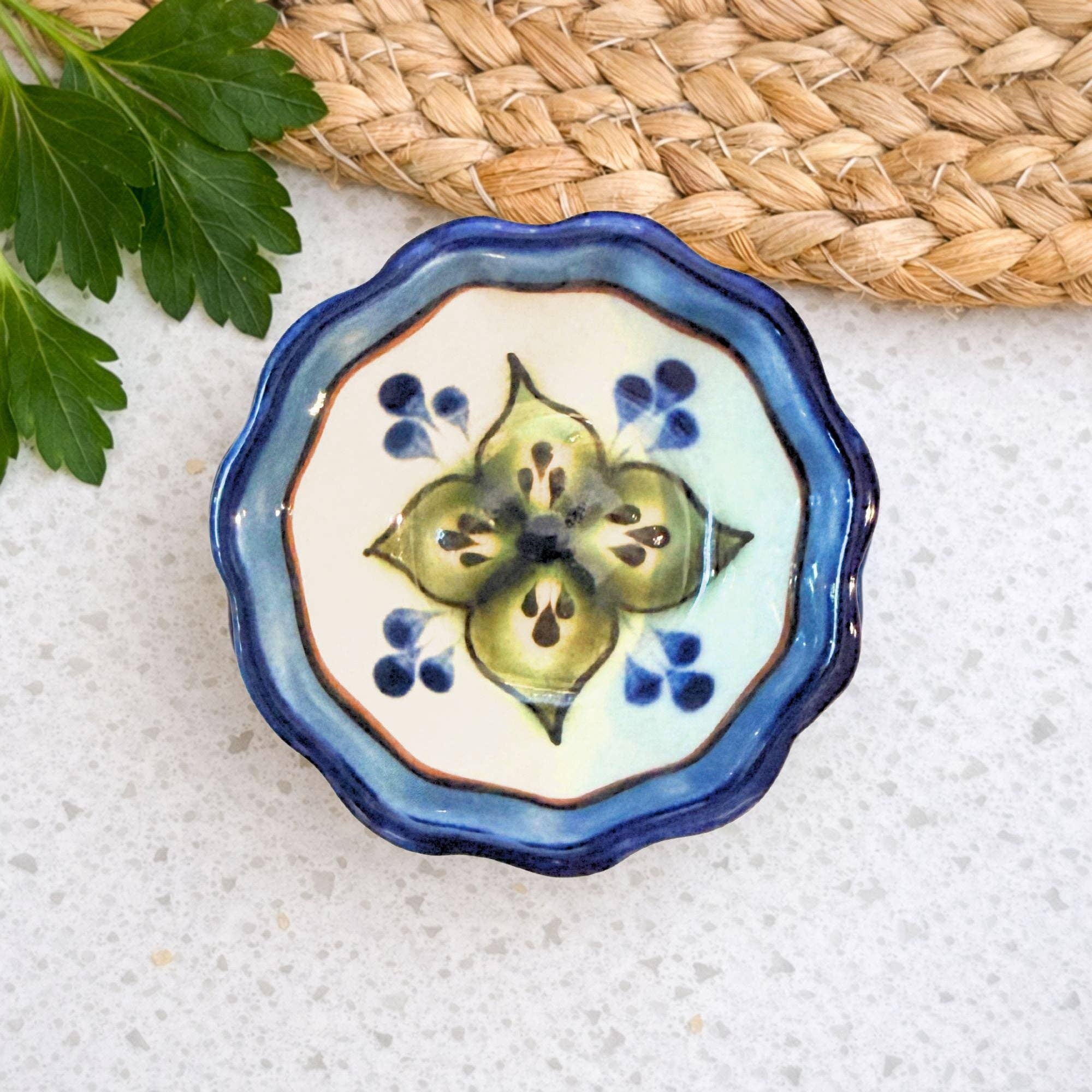 Mini Floral Ceramic Bowl- Assorted Colors