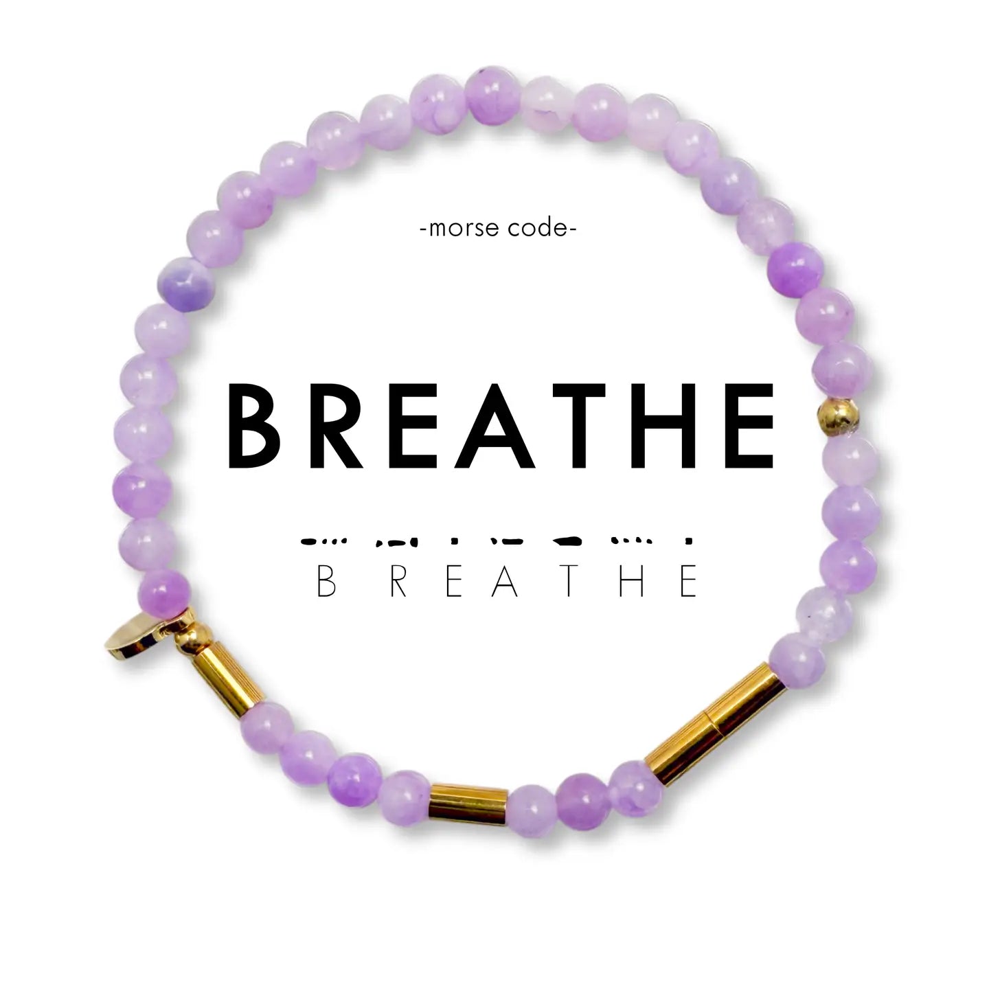 Morse Code Gold & Stone Bracelet- Assorted Words