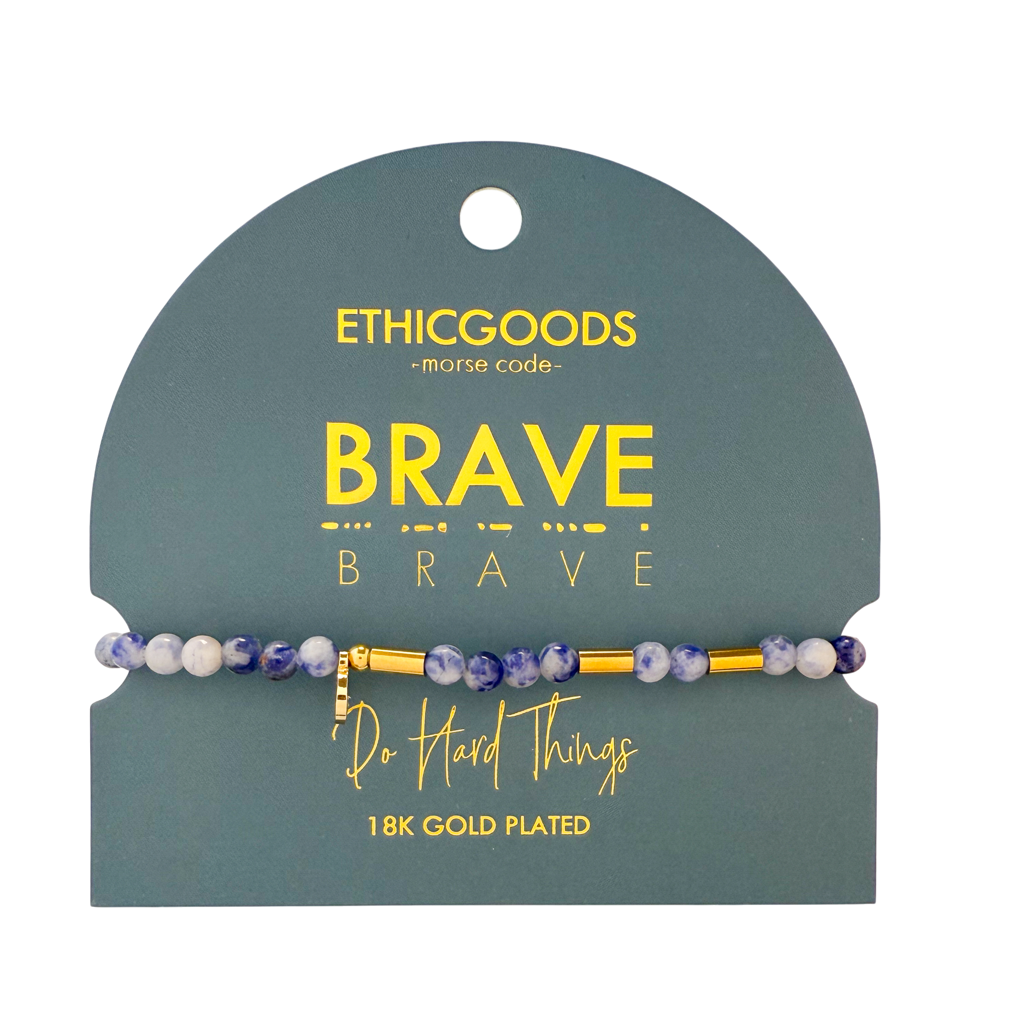 Morse Code Gold & Stone Bracelet- Assorted Words