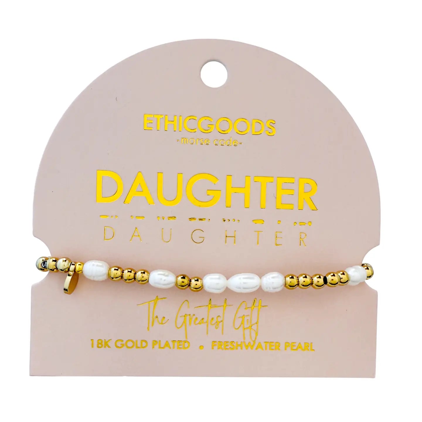 Morse Code Pearl & Gold Bracelet- Assorted Words