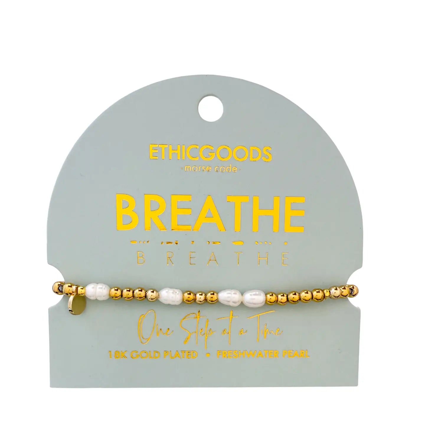 Morse Code Pearl & Gold Bracelet- Assorted Words