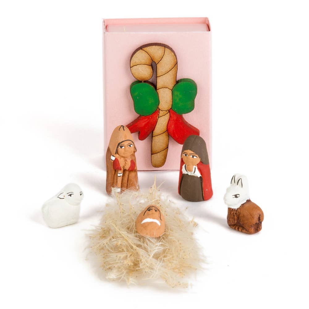NATIVITY SCENE MINI PINK BOX