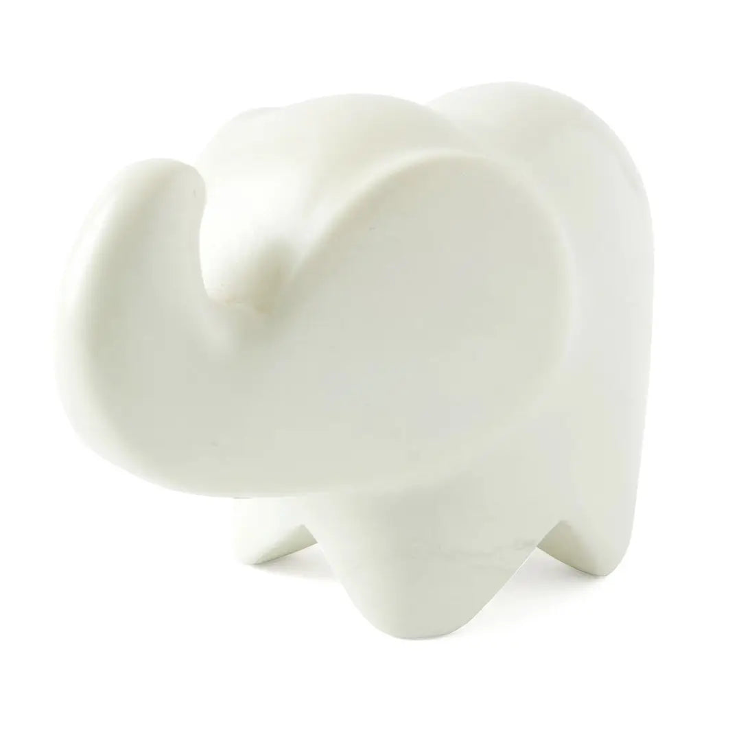 Natural Soapstone Cherub Elephant