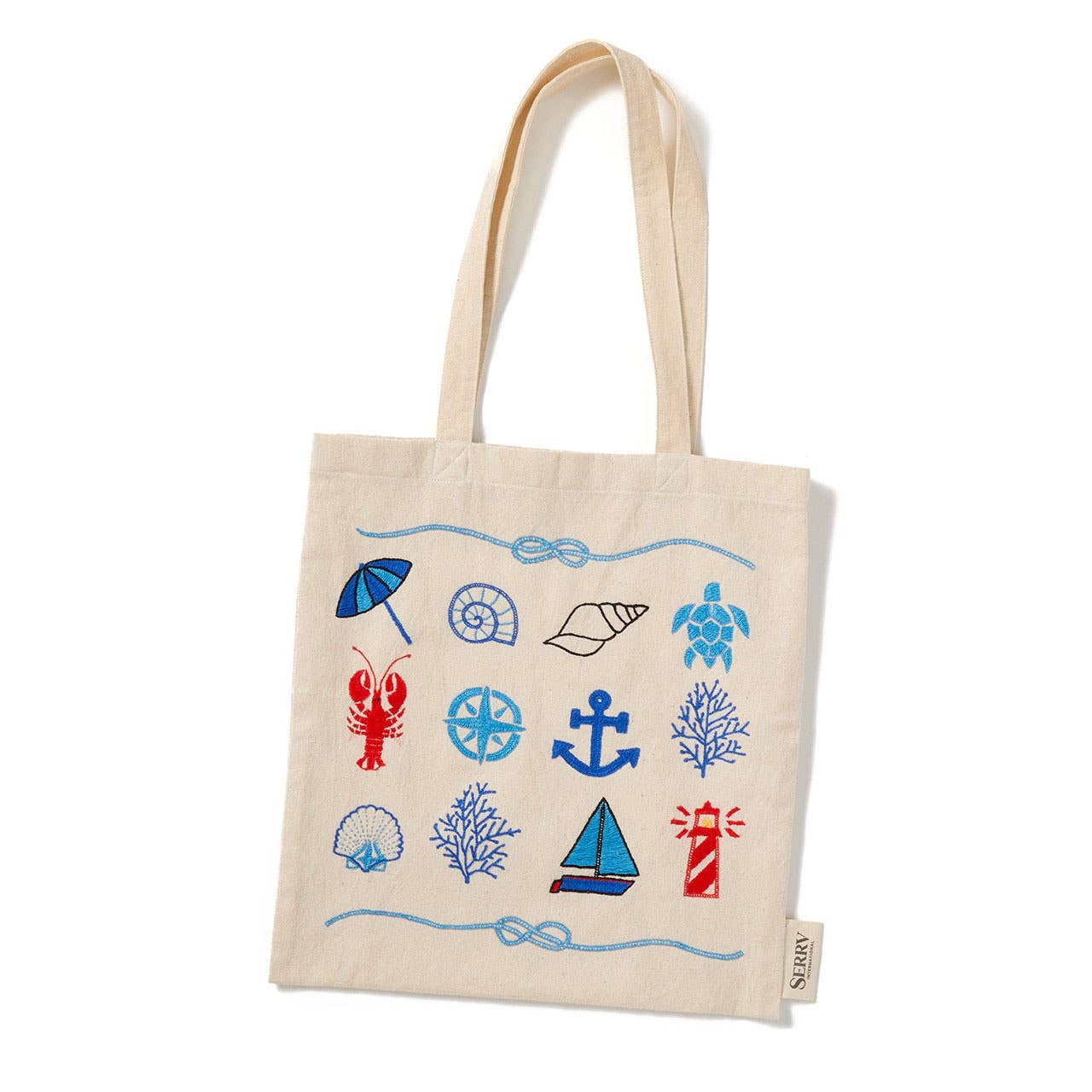 Nautical Embroidered Tote Bag