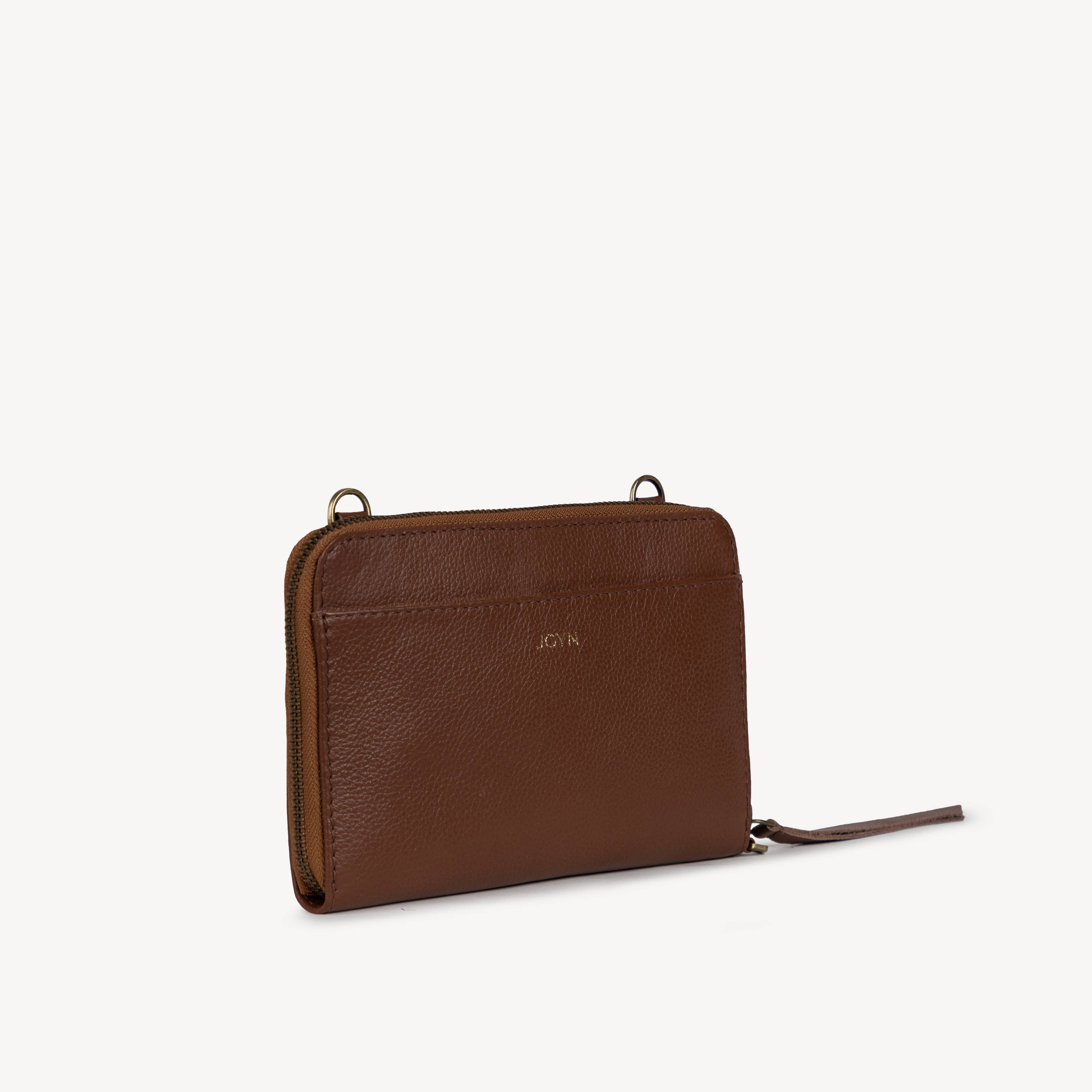Pebbled Leather Crossbody Wallet- Assorted Colors