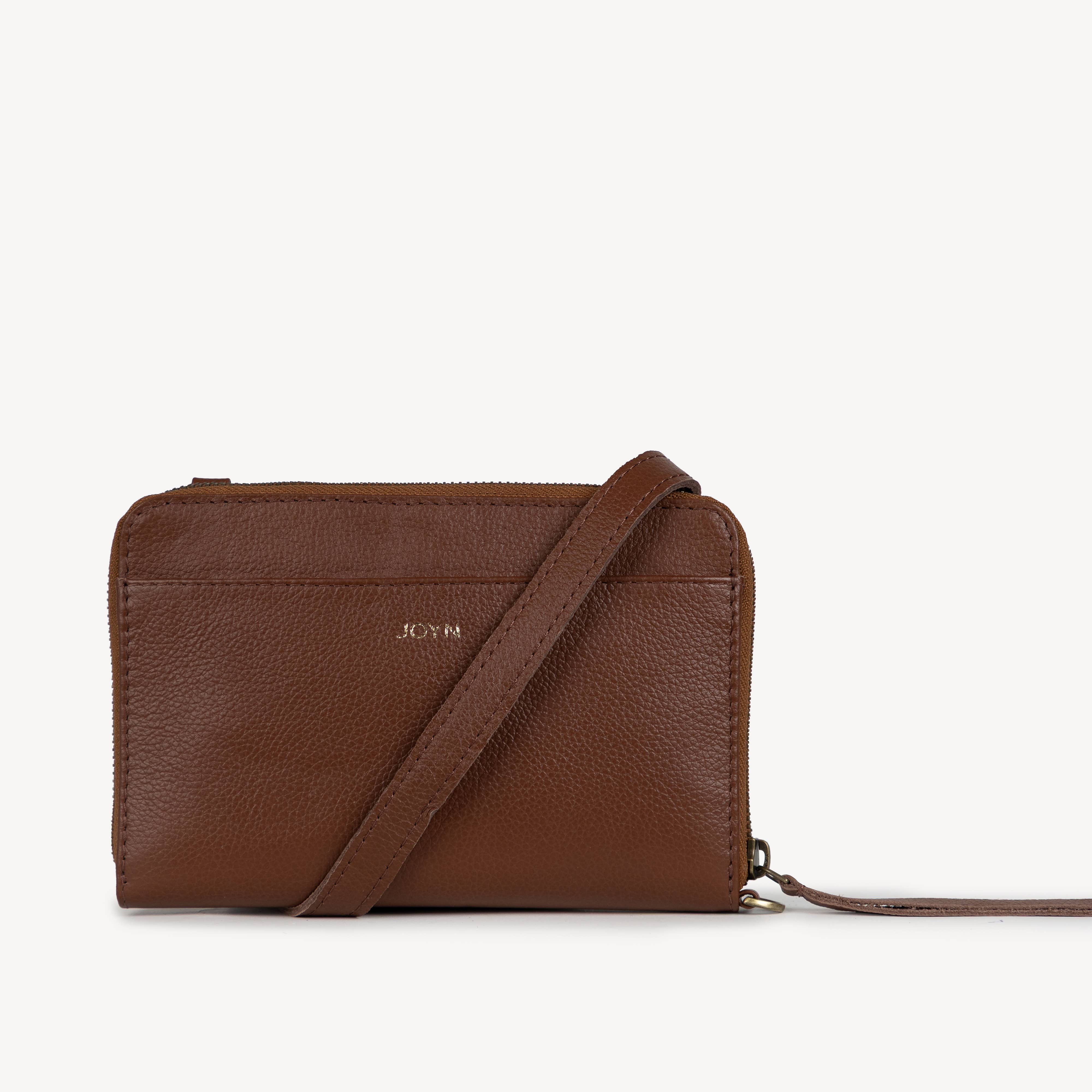 Pebbled Leather Crossbody Wallet- Assorted Colors