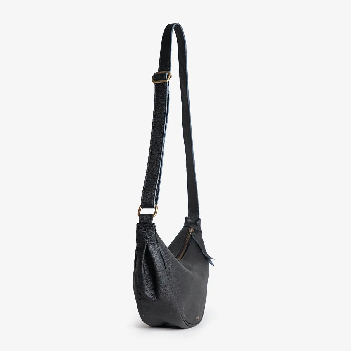 Pebbled Leather Moon Sling Bag- Assorted Colors