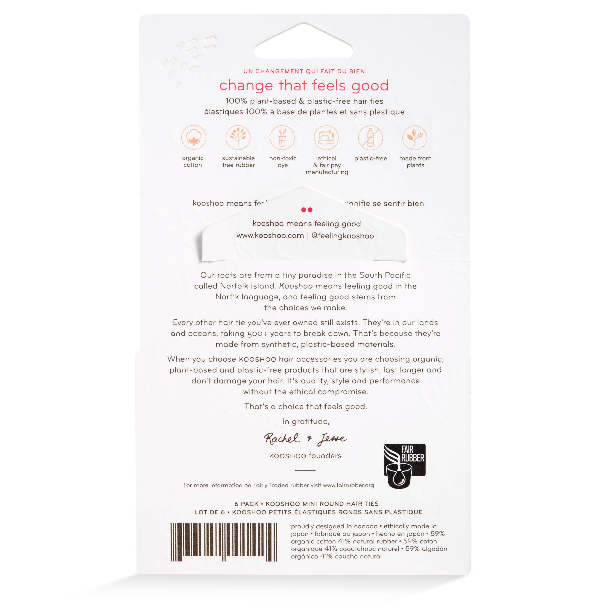 Plastic-free Round Hair Ties - Mini 6-pack - Pastel Blooms