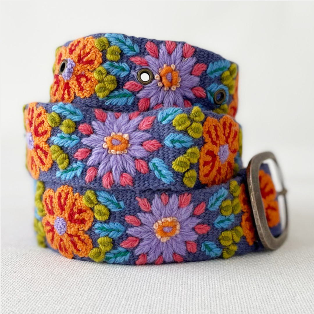 Prairie Flowers Wool Belt- Assorted Sizes