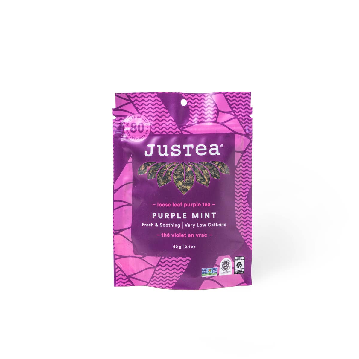Purple Mint Stand-up Pouch - Organic, Fair-Trade, Purple Tea