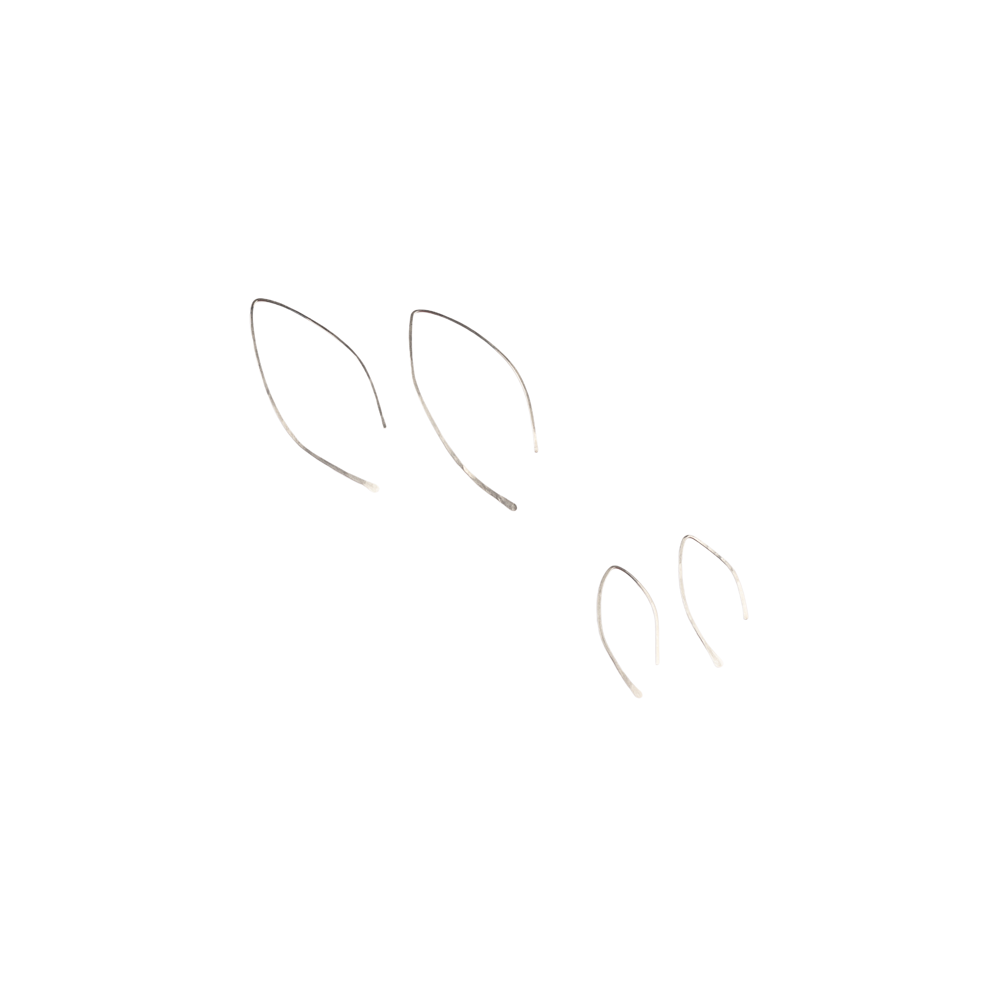 Qasioun Minimalist Sterling Silver Threader Earrings- Assorted Sizes- Sold Individually