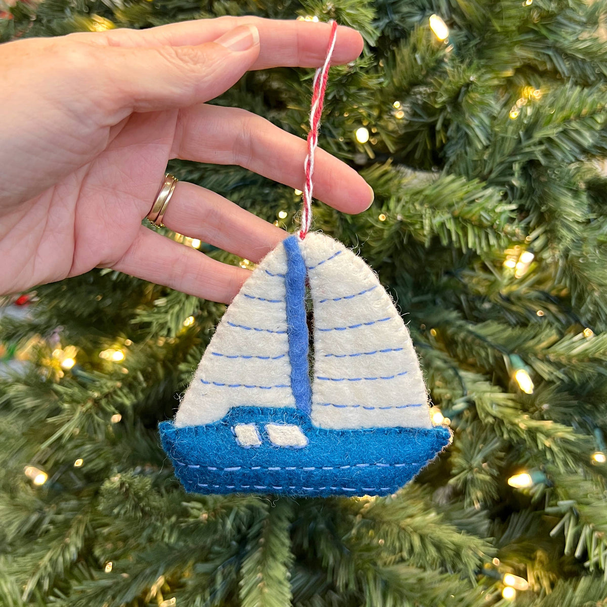 Sailboat Felt Wool Ornament