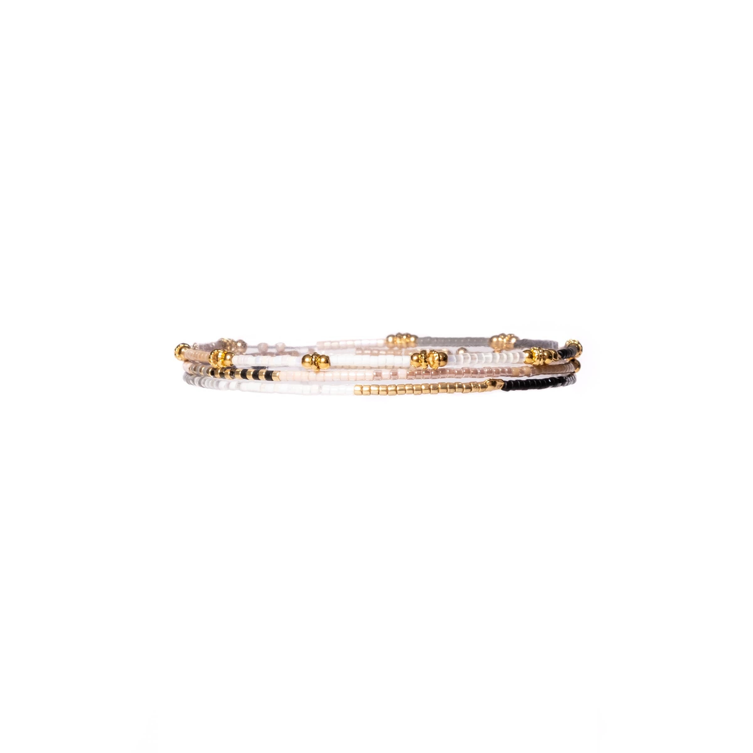 Set/3 Miyuki Beaded Stretch Bracelets- Assorted Colors