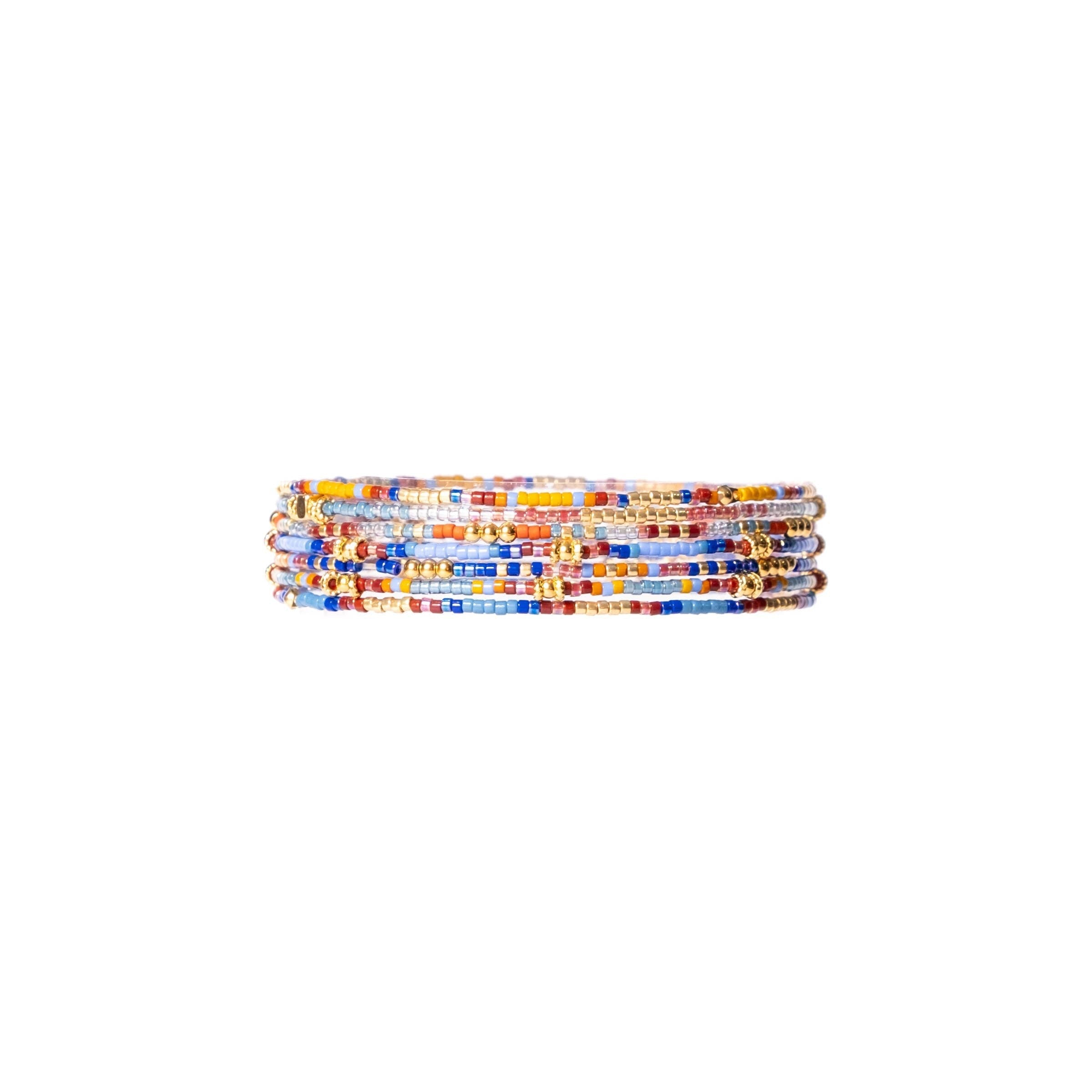Set/7 Miyuki Beaded Stretch Bracelets- Assorted Colors