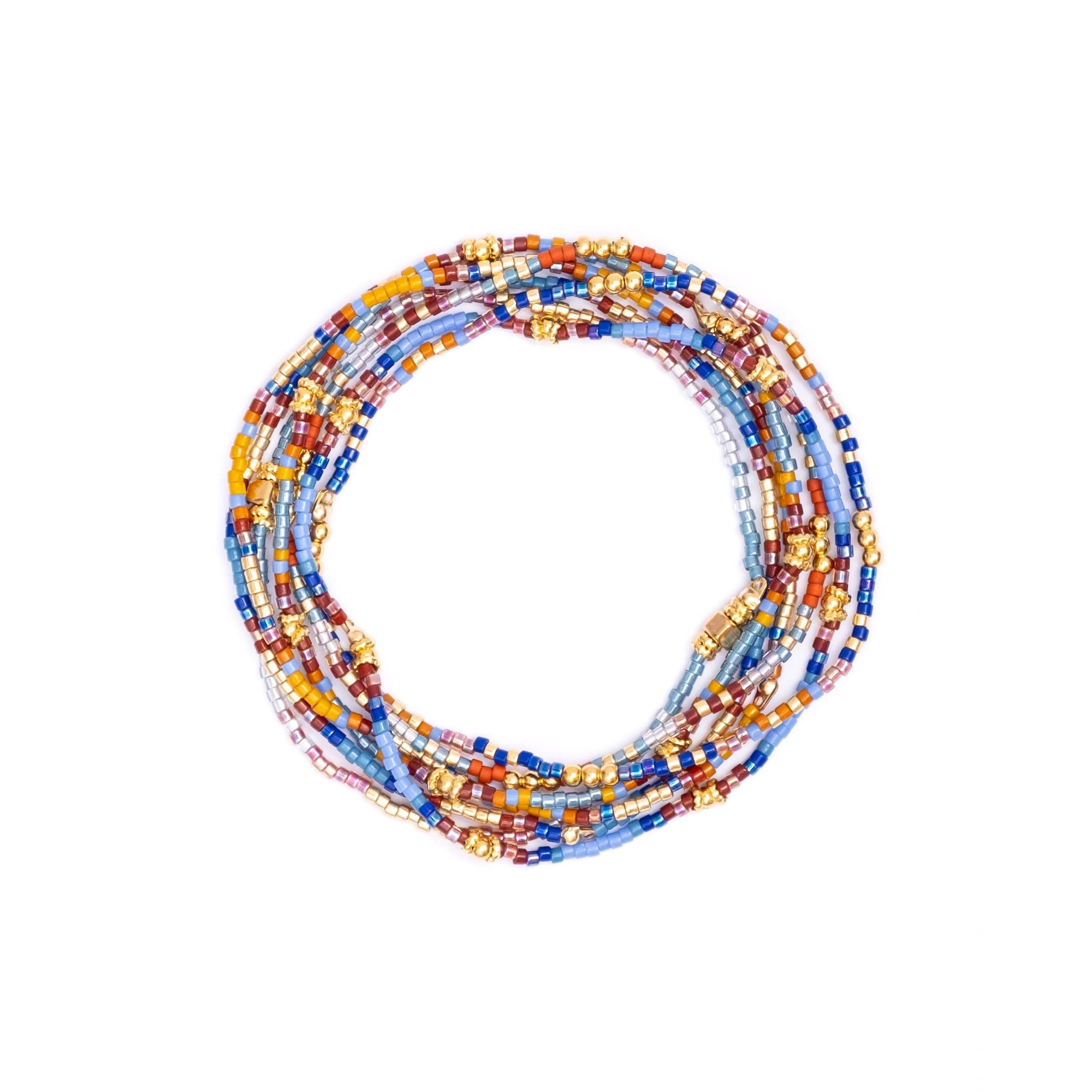 Set/7 Miyuki Beaded Stretch Bracelets- Assorted Colors