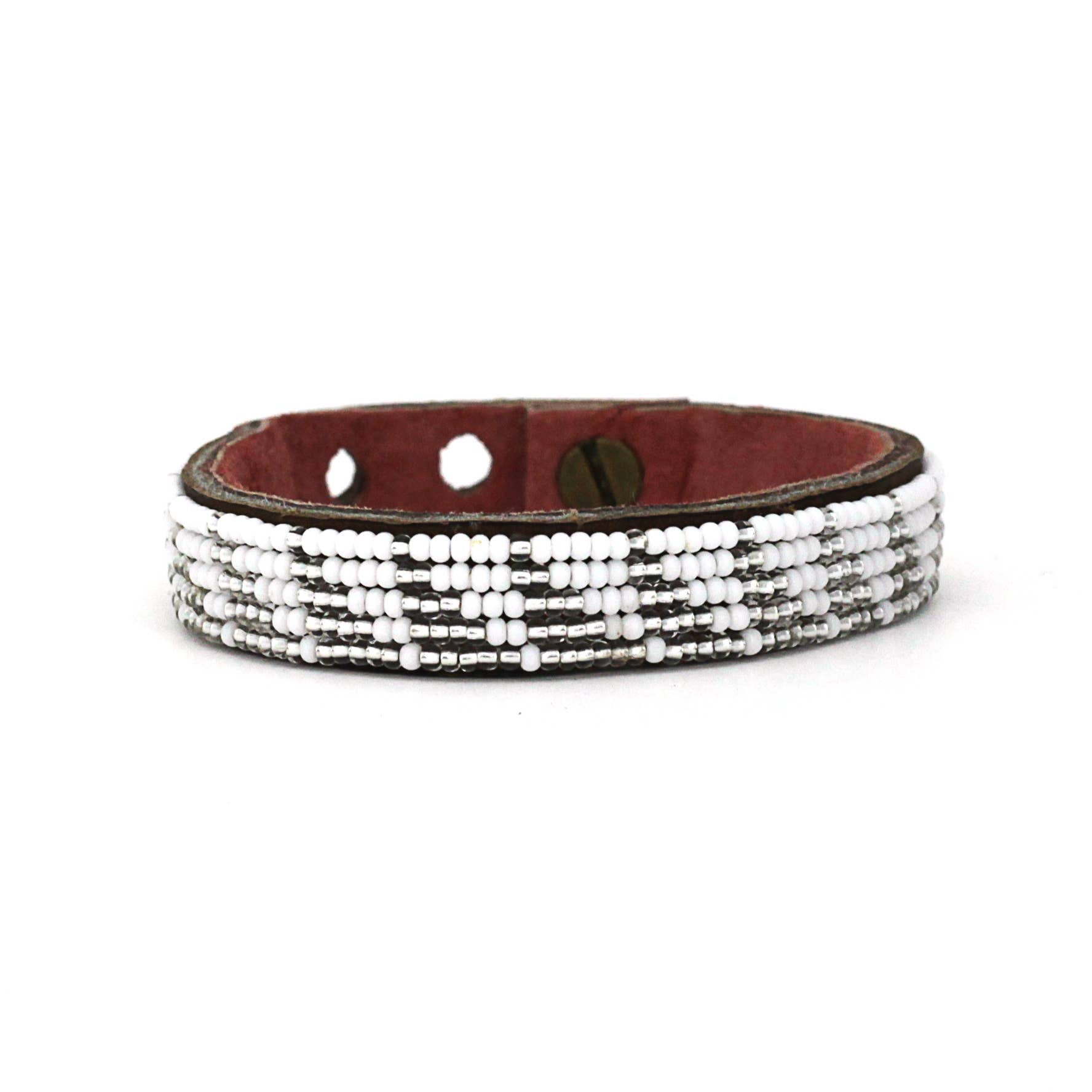 Small Silver Tri Leather Cuff