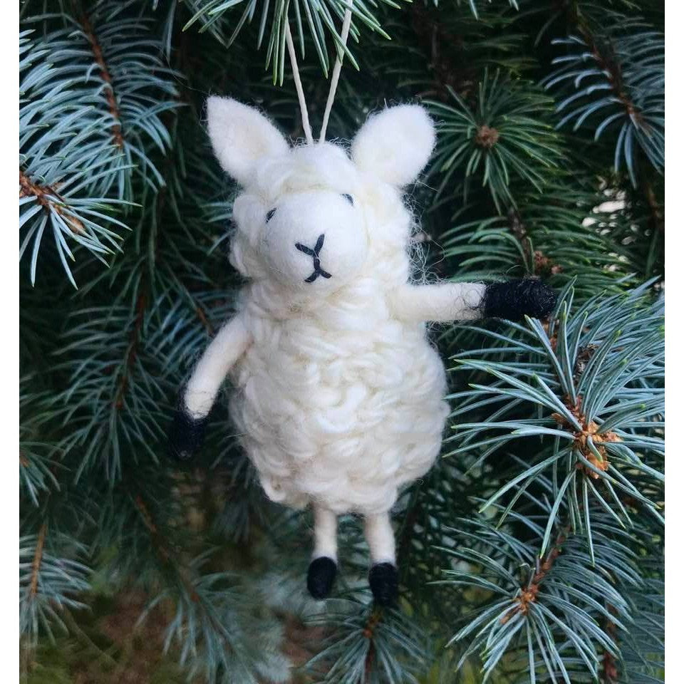 Standing White Sheep Ornament