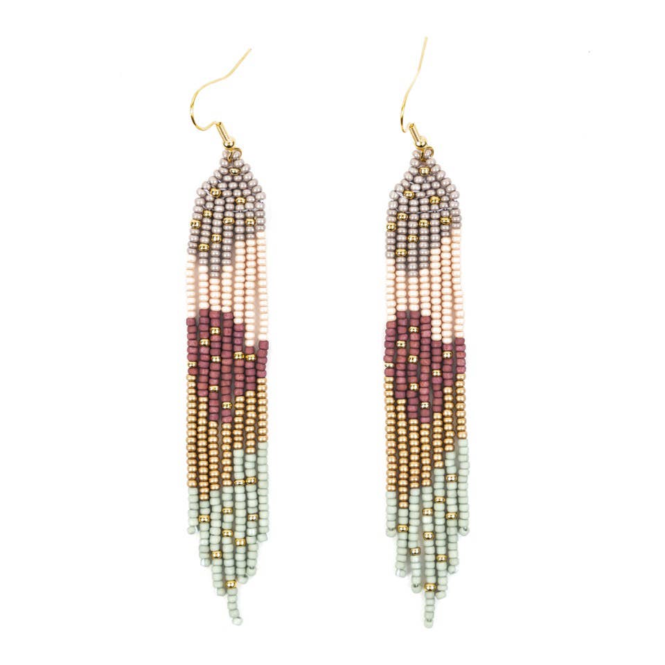 Strata Fringe with Gold Sprinkles Earrings- Assorted Colors