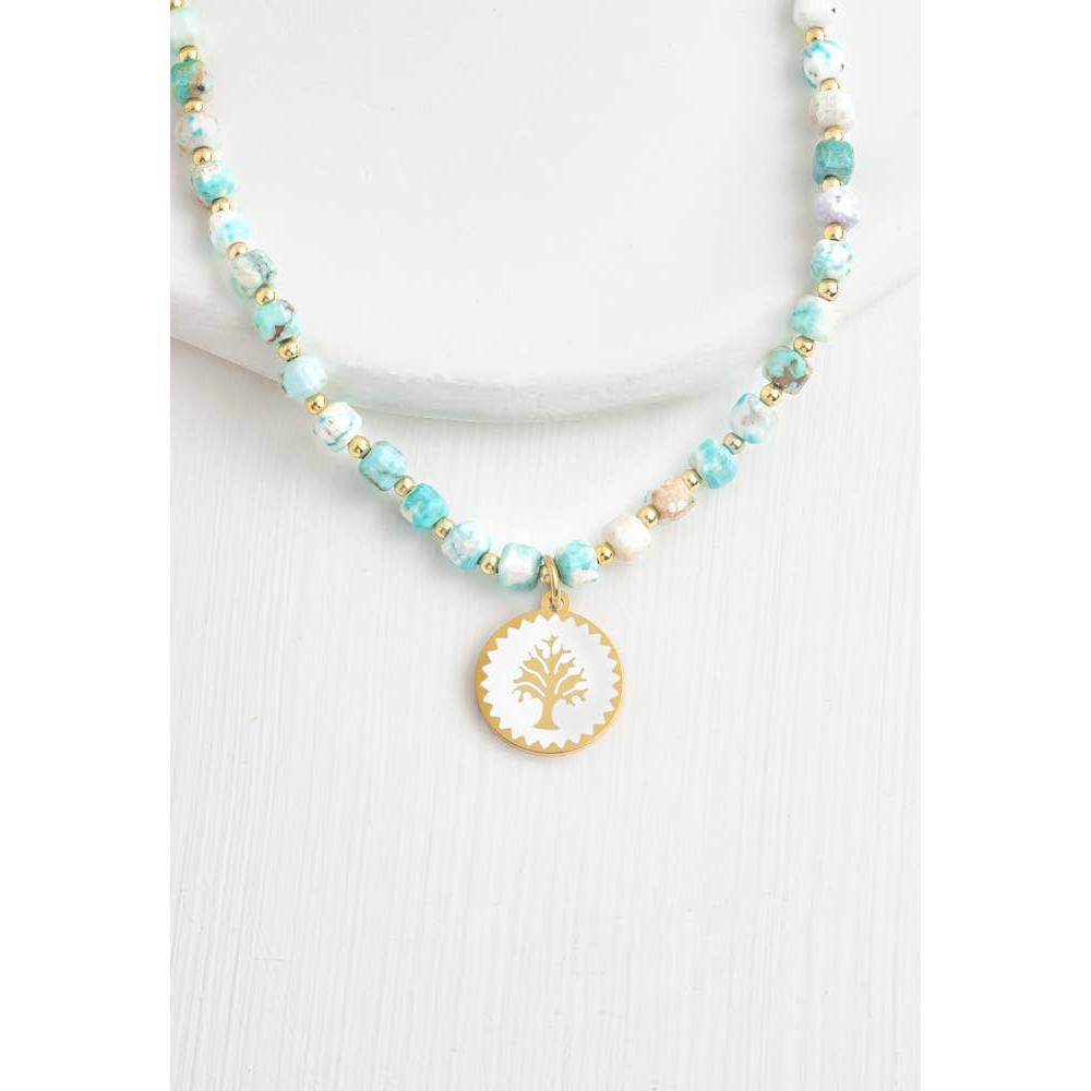 Strong Oak Turquoise Beaded Necklace