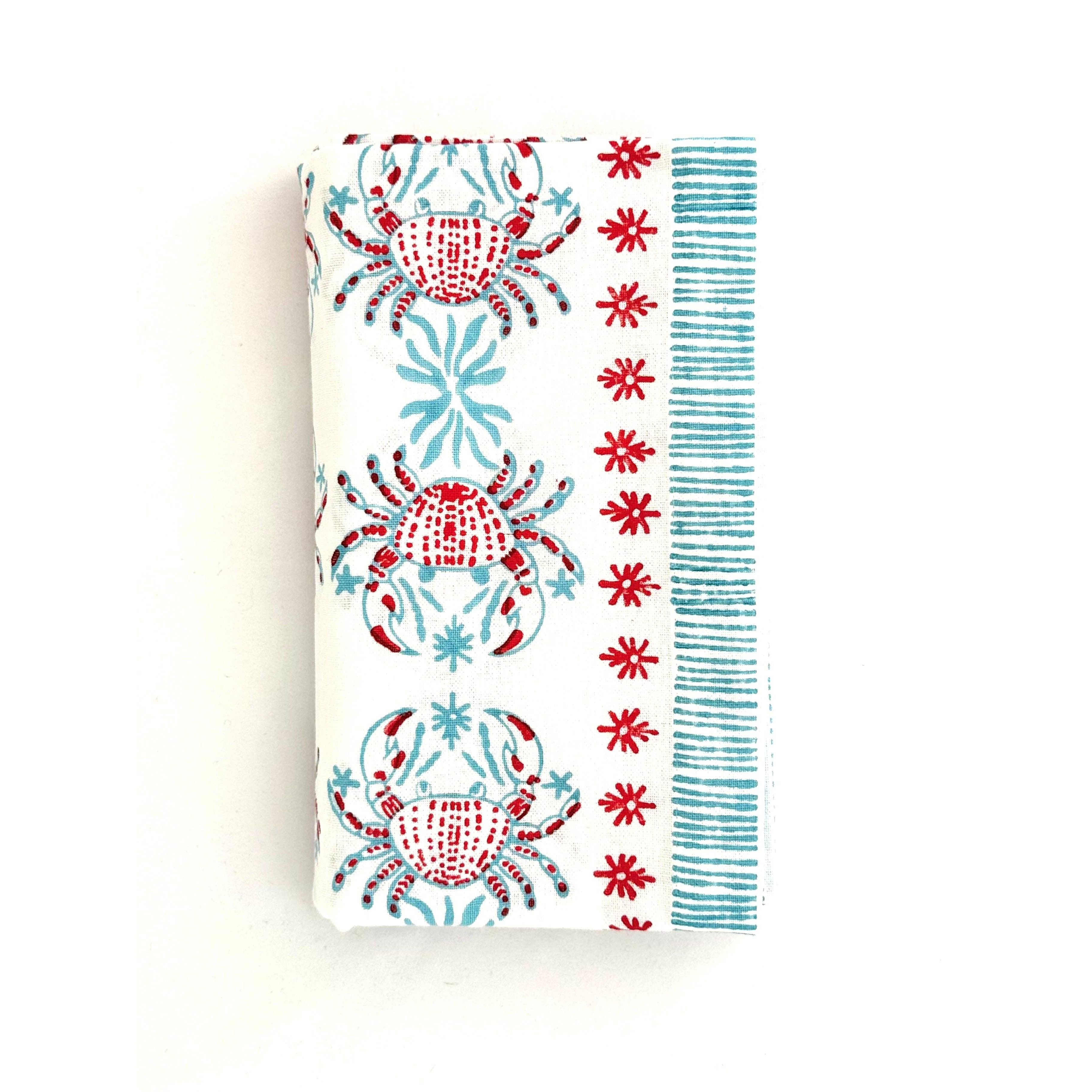 Summer Block Printed Table Runner - King Crab