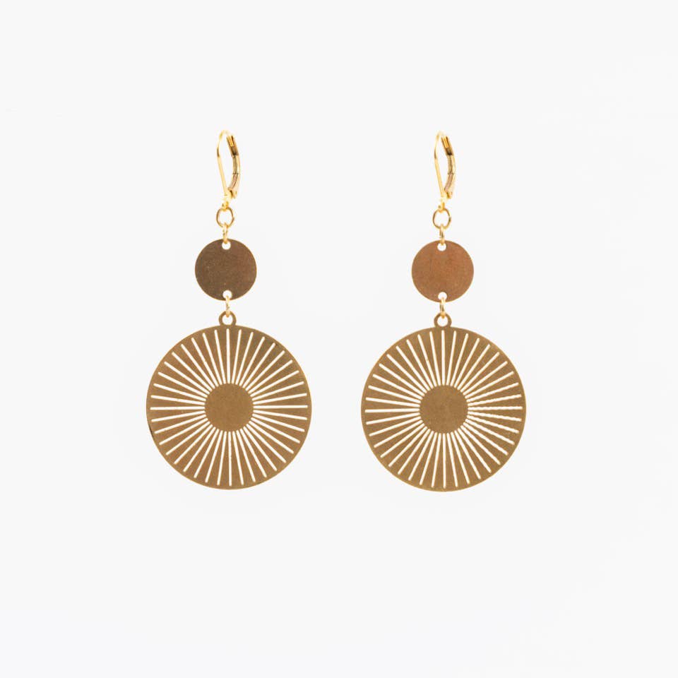 Sunburst Circle Earrings