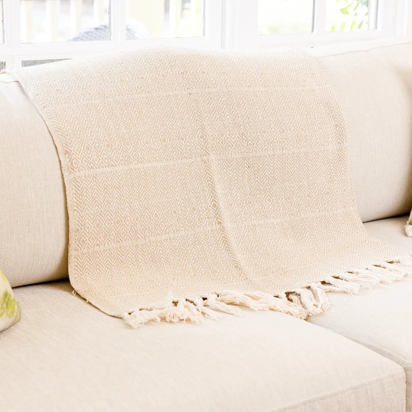 Taupe Diamond Cotton Throw