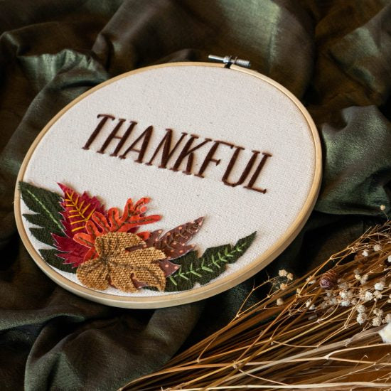 “Thankful” Embroidered Hoop
