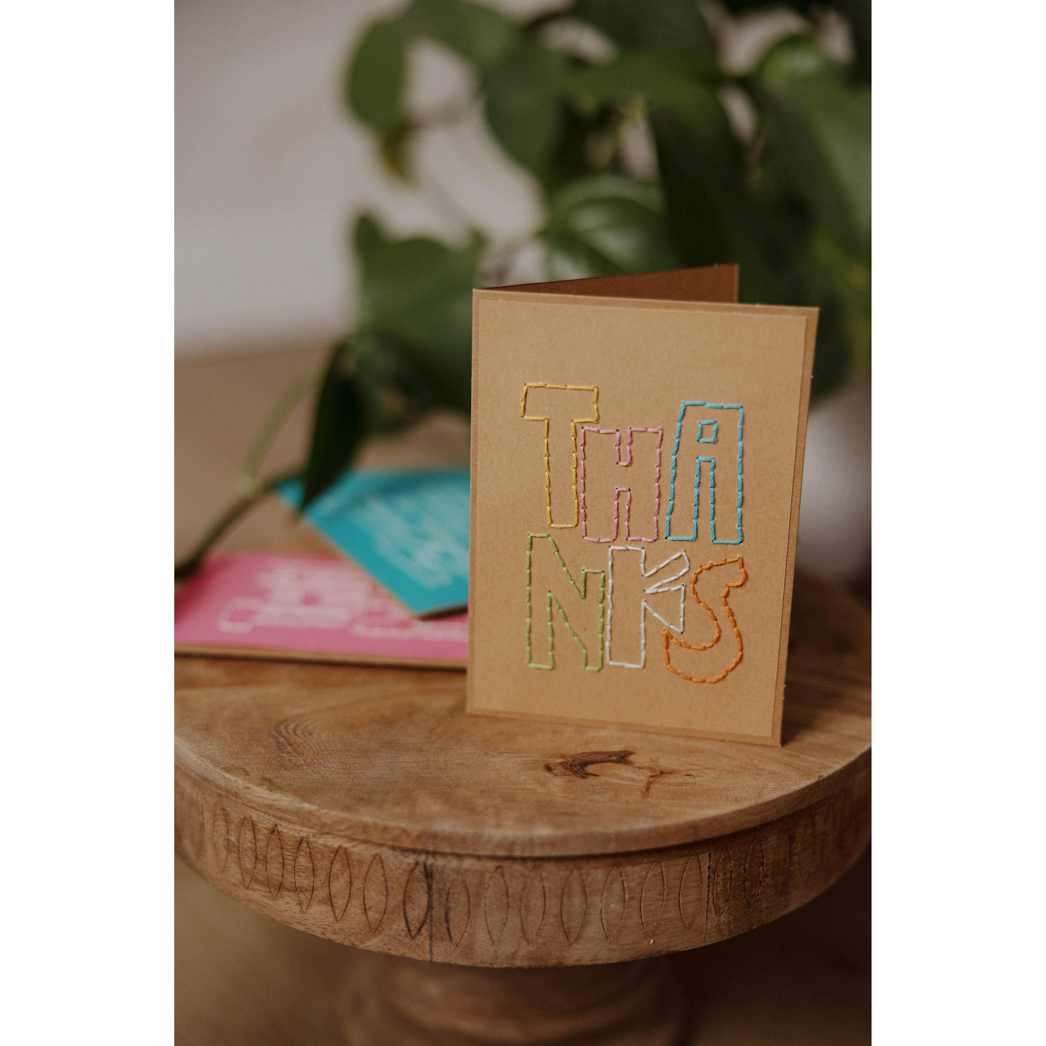 Thanks Greeting Card- Assorted Colors- Sold Individually