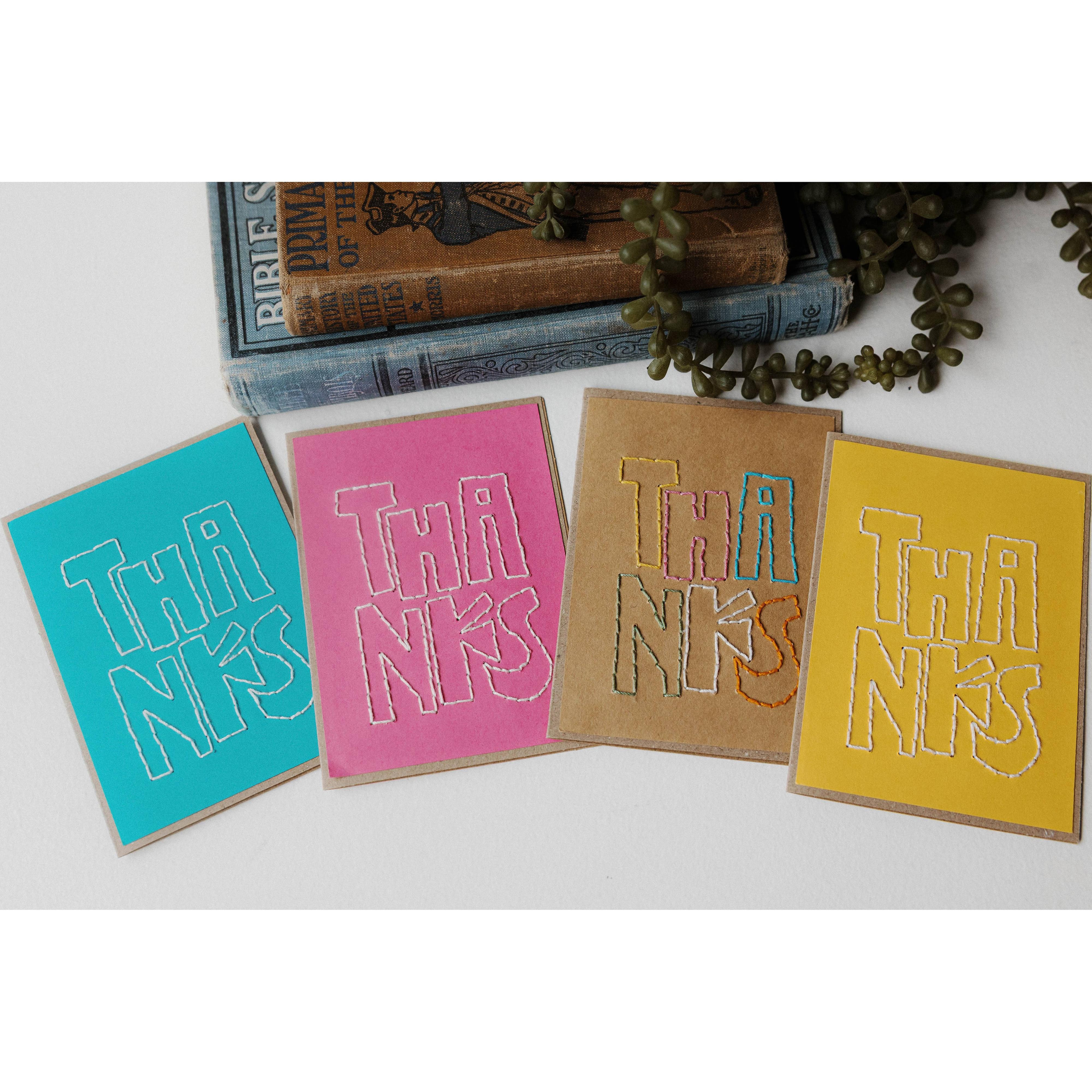 Thanks Greeting Card- Assorted Colors- Sold Individually