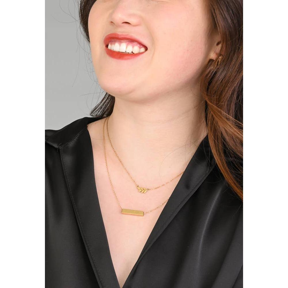 Walk Humbly Bar Necklace