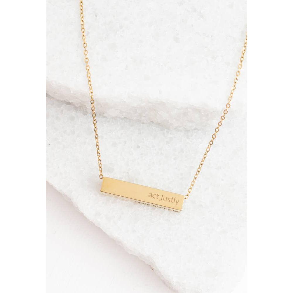 Walk Humbly Bar Necklace