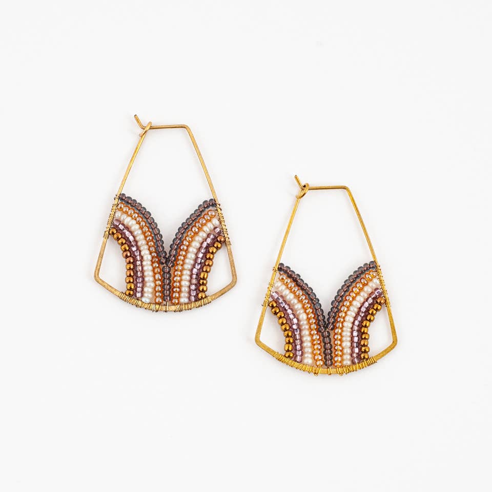 Wellspring Beaded Hoop Earrings- Assorted Colors