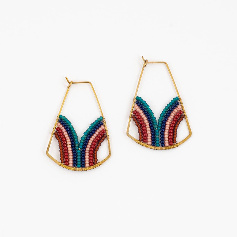 Wellspring Beaded Hoop Earrings- Assorted Colors