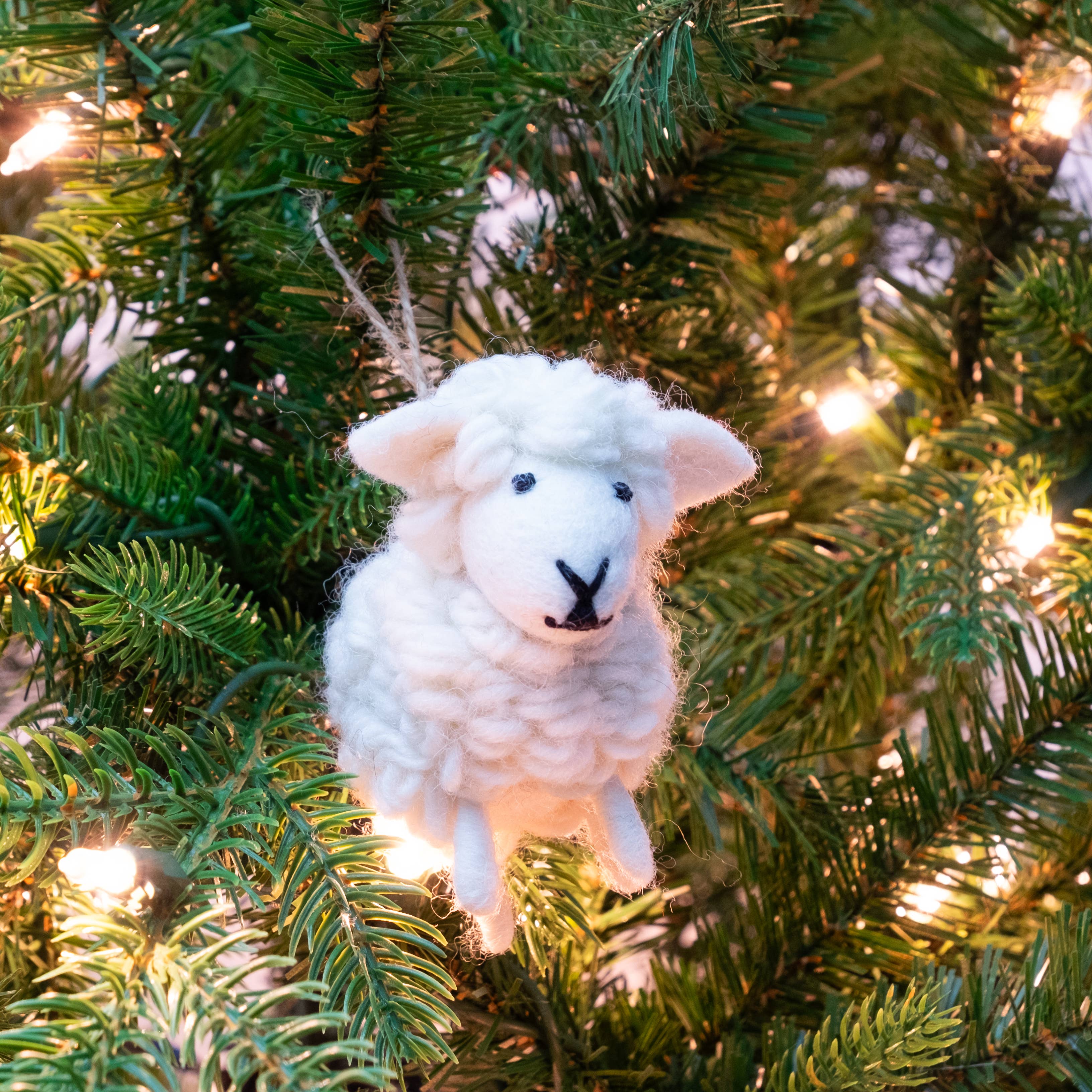 White Sheep Ornament #2- Sold Individually